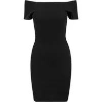 URBAN CLASSICS Sweatkleid Ladies Off Shoulder Rib Dress XS bis XL