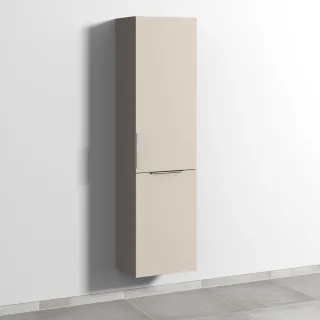 Sanipa 3way Stauraumschrank mit 1 Tür und 1 Wäschekorbklappe, Kaschmir-Matt UP1851U