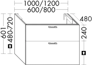 Burgbad WT-Unterschrank Sys30 PG4 Sana 480x1000x480 Sand Hochglanz, WYIS100F3360 WYIS100F3360