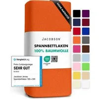 Jacobson Spannbettlaken BOXSPRING & ÜBERLÄNGE aus 100% Baumwolle, für hohe & lange Matratzen, Jersey Bettlaken 160 g/m²