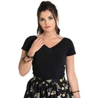 Hell Bunny Shirttop Alex Schwarz Vintage Retro Rockabilly