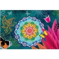 matches21 HOME & HOBBY Fußmatte Türmatte Boho Vintage Mandala in 40x60 cm als Fussabtreter, rechteckig, Höhe: 5 mm, Rutschfester Türvorleger für innen als waschbare Schmutzfangmatte