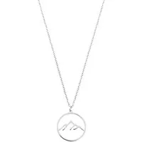 Hey Happiness Kette mit Anhänger Berg, Damen Halskette 18K Roségold vergoldet, Edelstahl Kette Gebirge Charm, wasserfest