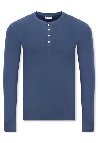 SCHIESSER - Henley 1/1 - Karl-Heinz faded denim - Gr. - 5