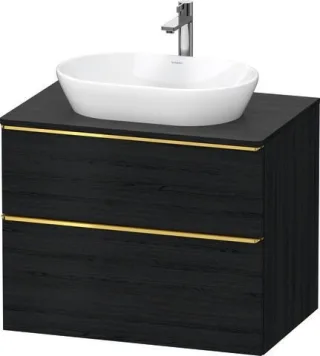 Duravit D-Neo Konsolenwaschtischunterbau wandhängend Eiche Schwarz Matt 800x550x664 mm - DE496703416 DE4967034160000