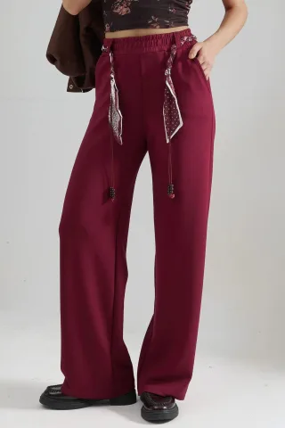Modal Touch Gürtel-hohe Taille Gerade Bein Strickhose