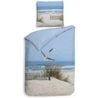 Heckett and Lane Bettwäsche Spiaggia, Mako-Satin, 2 teilig, maritimes Design, 100% Baumwolle ab 135x200 cm.