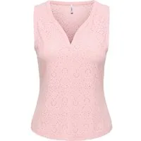 ONLY Spitzentop ONLSMILLA S/L V-NECK TOP JRS Materialmix, regular fit, V-Ausschnitt
