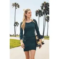 Ragwear Jerseykleid ALEXA mit Kordelzug und kontrastigen Zierperlen-Besatz