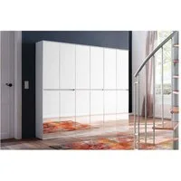 trendteam Garderobenschrank Mirror Flurschrank Mehrzweckschrank Spiegelschrank Schrank Weiß 222x191x34cm