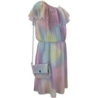 Girls Fashion Sommerkleid Mädchen Kleid Sommerkleid mit Tasche, K9528e (mit Tasche)