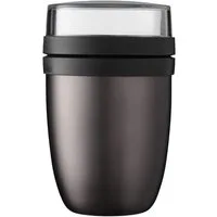 Mepal Lunchbox Lunchpot Ellipse-Titanium 500 ml Thermo-Essensbehälter to go, Polypropylen, RVS, PCTG, Hält Speisen lange warm oder kühl, 500 + 200 ml, Polypropylen