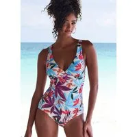 LASCANA Badeanzug Imani mit sommerlichem Blätterprint