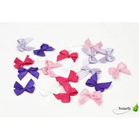 Creativery Streudeko, Satinschleifen 25x30mm zum Basteln & Aufnähen 20 Stück Rosa Mix