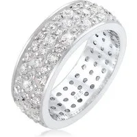Elli Premium Fingerring Microsetting Zirkonia Weiß 925 Sterling Silber