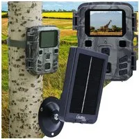 Casativo Wildkamera Full-HD-Wildkamera 20MP mit Solarpanel PIR-Sensor IR-Nachtsicht LEDs (20MP Full-HD, 15m IR-Nachtsicht, 180g leicht & 12W Solar)