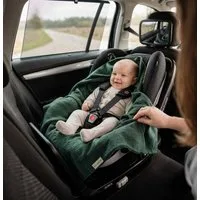 BabyLux Babyschale Einschlagdecke Babyschale Autositz Babydecke 80x80 cm aus Musselin, Grün_Dunkel_80x80