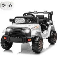 LALAHO Elektro-Kinderauto Elektrischer Aufsitz-Jeep für Kinder, mit Fernbedienung, mit Licht und Musik