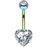 Taffstyle Bauchnabelpiercing Bauchpiercing Banane Chirurgenstahl Kristall Herz, Bauchnabelpiercing Bauch Bauchnabel Banane Stecker Anhänger