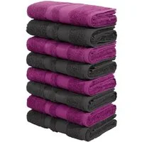 OTTO home Handtücher Vanessa, 8 Handtücher, 50x100cm, in Standard- und Premium-Qualität, Walkfrottee (Set, 8-St), Handtücher mit Bordüre, 100% Baumwolle, einfarbig, weich