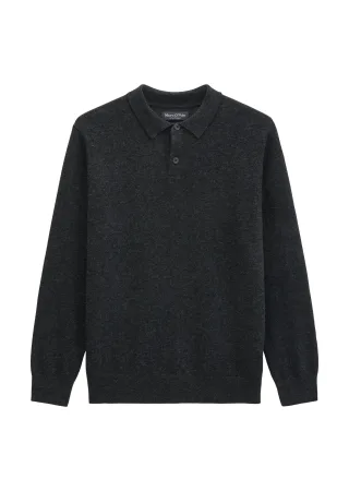 Marc OPolo Casual - Strick-Poloshirt regular Dark Grey Melange - Gr. - M