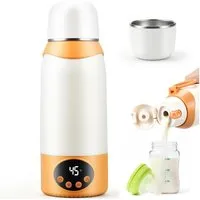 CkeyiN Babyflaschenwärmer 500ml Tragbarer Milchwärmer für unterwegs 37- 100℃ schnelles Aufheizen, 24H konstanter Temperatur Thermoflasche für Muttermilch & Wasser