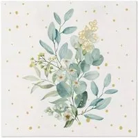 PartyPro Papierserviette Vlies-Servietten EUKALYPTUS 40x40 cm, 50 Stk., Boho