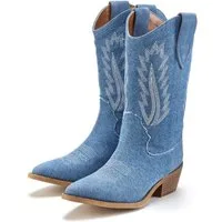 LASCANA Chelseaboots Cowboy Stiefelette, Western Stiefelette, Ankleboots im Denim-Look
