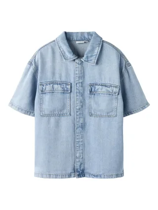 NAME IT - NKMJOY BOXY DNM 1/2 SHIRT 1860-PH F Light Blue Denim - Gr. - 158