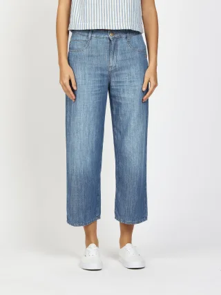 GANG Damen 94CAROL CULOTTE - wide fit Jeans midblue washed