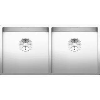 Blanco Claron Spüle 521618 400/400-U, 86,5 x 44 cm, Edelstahl Seidenglanz, ohne Ablauffernbedienung