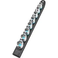 SmartRail 1/2" Steckschlüsseleinsatz-Satz Sechskant, 8-teilig schwarz, SW 10 - SW 24, kurz