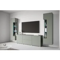 OTTO home Wohnwand KENIA, (Komplett-Set, 3-St), Vitrinen mit Eckverglasung, hängend und stehend montierbar
