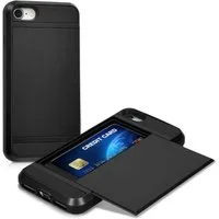 kwmobile Handyhülle Hülle für Apple iPhone SE / 8 / 7, mit Kartenfach - Dual TPU Silikon Hybrid Hardcase Handy Hard Cover