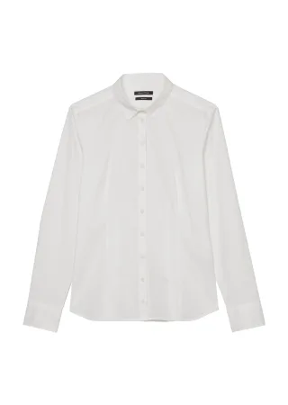 Marc OPolo Casual - Langarm-Bluse in Stretch-Popeline-Qualität weiß - Gr. - 42