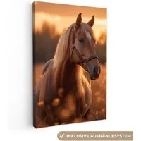 OneMillionCanvasses® Leinwandbild Pferd - Natur - Tier - Braun - Tierporträt, Fotodruck (1 St), Leinwand Canvas Wandbild, Wanddekoration 20x30 cm