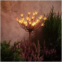 Lights4fun LED Gartenleuchte Solar-Gartenstecker Pusteblume mit 25 warmweißen LEDs