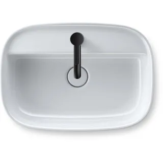 Duravit Zencha Aufsatzbecken 2374550071 55x39cm, mit Hahnloch, Hahnlochbank, ohne Überlauf, geschliffen, weiß