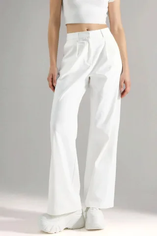 Hohe Taille Weite Palazzo-Hose