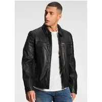 Bruno Banani Lederjacke William aus Lammnappaleder, mit Reißverschlusstaschen, schmal geschnitten