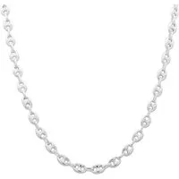 Tony Fein Silberkette Kaffeebohnenkette 8mm 925er Silber, Made in Italy für Damen und Herren