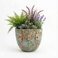 Teramico Blumentopf Pflanzgefäß "Egg Pot" Lava Grün – Ø 21 bis 38 cm (1 St), Frostfest, UV-Fest