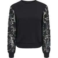 ONLY Sweatshirt ONLSTILLA L/S LACE SLEEVES CS SWT Baumwollmischung, regular fit
