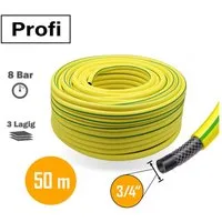 APD Schlauchtechnik Gartenschlauch Gartenschlauch Gelb 3/4 Zoll 50 m 3-lagig verstärkt knickfest