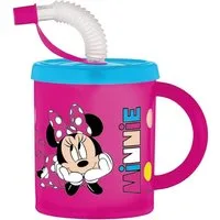 Geda Labels GmbH Trinklernbecher Minnie mit Strohhalm, 1-tlg., PP, Pink, 210ml, spülmaschinengeeignet