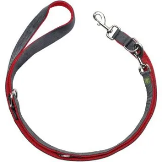 Hunter Verstellbare Führleine Maldon rot/ grau 2,5 cm