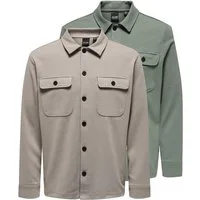 ONLY & SONS Hemdjacke 2er Pack Newkodyl (Spar-Set, 2-St) Hemdjacke / Overshirt - Blickdicht - Vielseitig kombinierbares Basic
