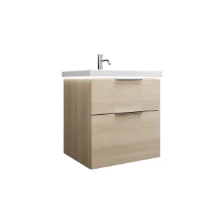 Burgbad Keramik Waschtisch-Set Eqio Eiche Dekor Cashmere/Alpinweiss, SEZA063F3180C0001 SEZA063F3180C0001