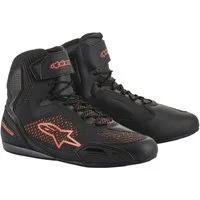 Alpinestars Alpinestars Faster-3 Rideknit Motorradschuhe schwarz / rot-fluo Motorradstiefel (Packung, Antistatische und Öl- und Benzinfeste Sohle) motorradschuhe für herren