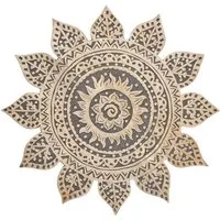 Marrakesch Orient & Mediterran Interior Wanddekoobjekt Orientalisches Wandbild Sole modern aus Holz in Braun-Schwarz 40 cm (1 St), Handarbeit